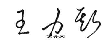 骆恒光王力斯草书个性签名怎么写