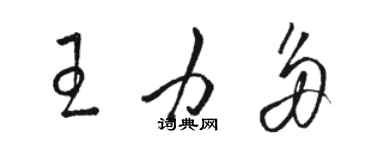 骆恒光王力多草书个性签名怎么写