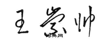 骆恒光王崇帅草书个性签名怎么写