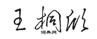 骆恒光王桐欣草书个性签名怎么写