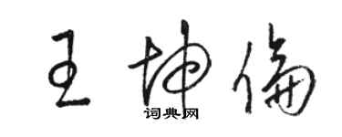骆恒光王坤伦草书个性签名怎么写