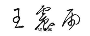 骆恒光王震雨草书个性签名怎么写