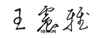 骆恒光王震雅草书个性签名怎么写