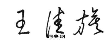 骆恒光王佳旗草书个性签名怎么写