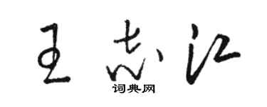 骆恒光王志江草书个性签名怎么写