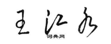 骆恒光王江水草书个性签名怎么写