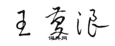 骆恒光王庆浪草书个性签名怎么写