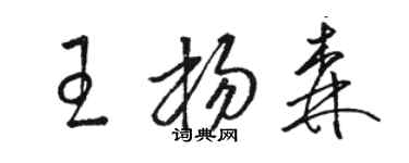 骆恒光王杨森草书个性签名怎么写