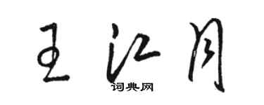骆恒光王江月草书个性签名怎么写