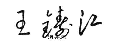 骆恒光王铸江草书个性签名怎么写
