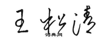 骆恒光王松清草书个性签名怎么写