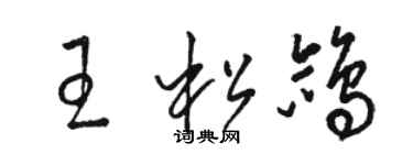 骆恒光王松鸽草书个性签名怎么写