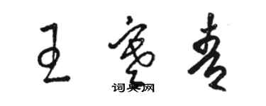 骆恒光王寒青草书个性签名怎么写