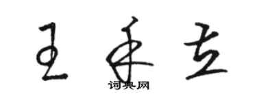 骆恒光王禾立草书个性签名怎么写