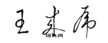 骆恒光王来虎草书个性签名怎么写