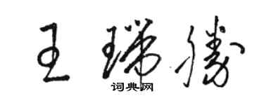 骆恒光王瑞胜草书个性签名怎么写