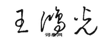 骆恒光王鸿光草书个性签名怎么写