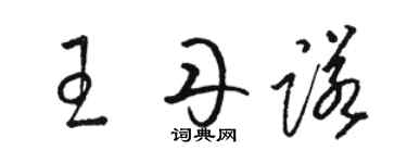 骆恒光王丹诺草书个性签名怎么写