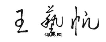 骆恒光王艺帆草书个性签名怎么写