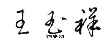 骆恒光王玉祥草书个性签名怎么写