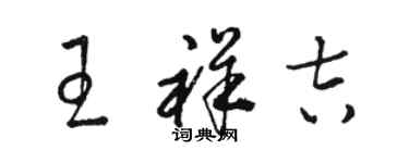 骆恒光王祥吉草书个性签名怎么写