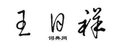 骆恒光王日祥草书个性签名怎么写