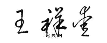 骆恒光王祥爱草书个性签名怎么写