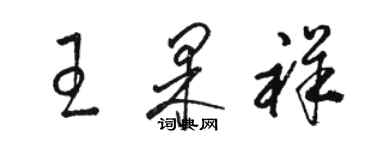 骆恒光王果祥草书个性签名怎么写