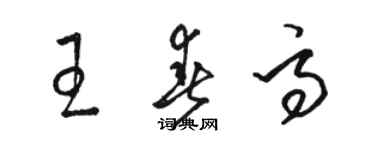 骆恒光王春高草书个性签名怎么写