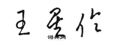 骆恒光王星伶草书个性签名怎么写