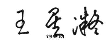 骆恒光王星凝草书个性签名怎么写
