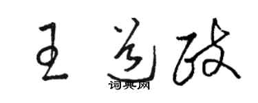 骆恒光王道政草书个性签名怎么写