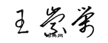 骆恒光王崇荣草书个性签名怎么写