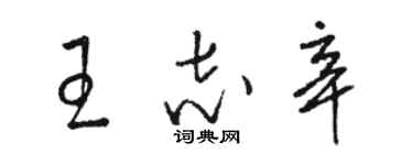 骆恒光王志辛草书个性签名怎么写