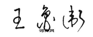 骆恒光王鲁卫草书个性签名怎么写