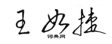骆恒光王如捷草书个性签名怎么写