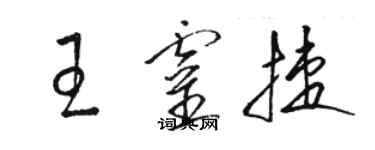 骆恒光王灵捷草书个性签名怎么写