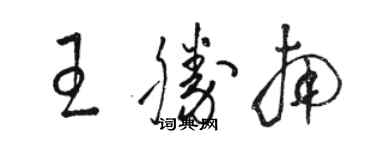 骆恒光王胜南草书个性签名怎么写