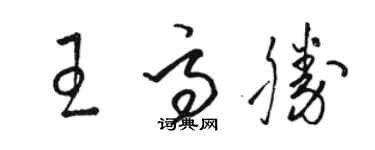 骆恒光王高胜草书个性签名怎么写