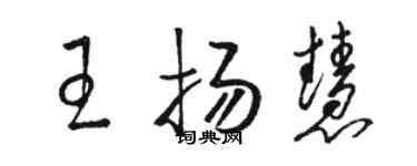 骆恒光王扬慧草书个性签名怎么写