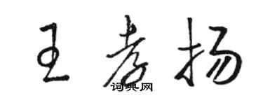 骆恒光王孝扬草书个性签名怎么写