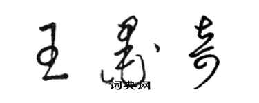 骆恒光王墨奇草书个性签名怎么写