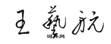 骆恒光王艺航草书个性签名怎么写