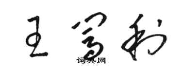 骆恒光王闯利草书个性签名怎么写