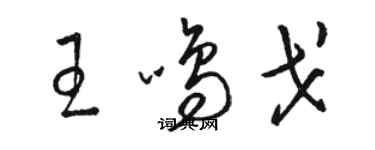 骆恒光王鸣戈草书个性签名怎么写