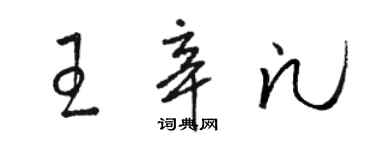 骆恒光王辛凡草书个性签名怎么写