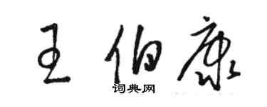 骆恒光王伯康草书个性签名怎么写