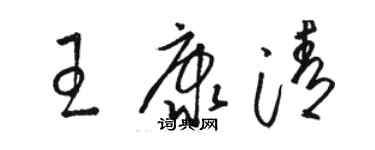 骆恒光王康清草书个性签名怎么写