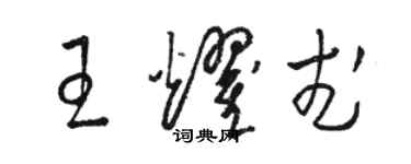 骆恒光王耀武草书个性签名怎么写