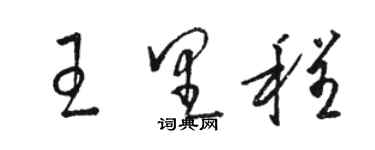 骆恒光王里程草书个性签名怎么写